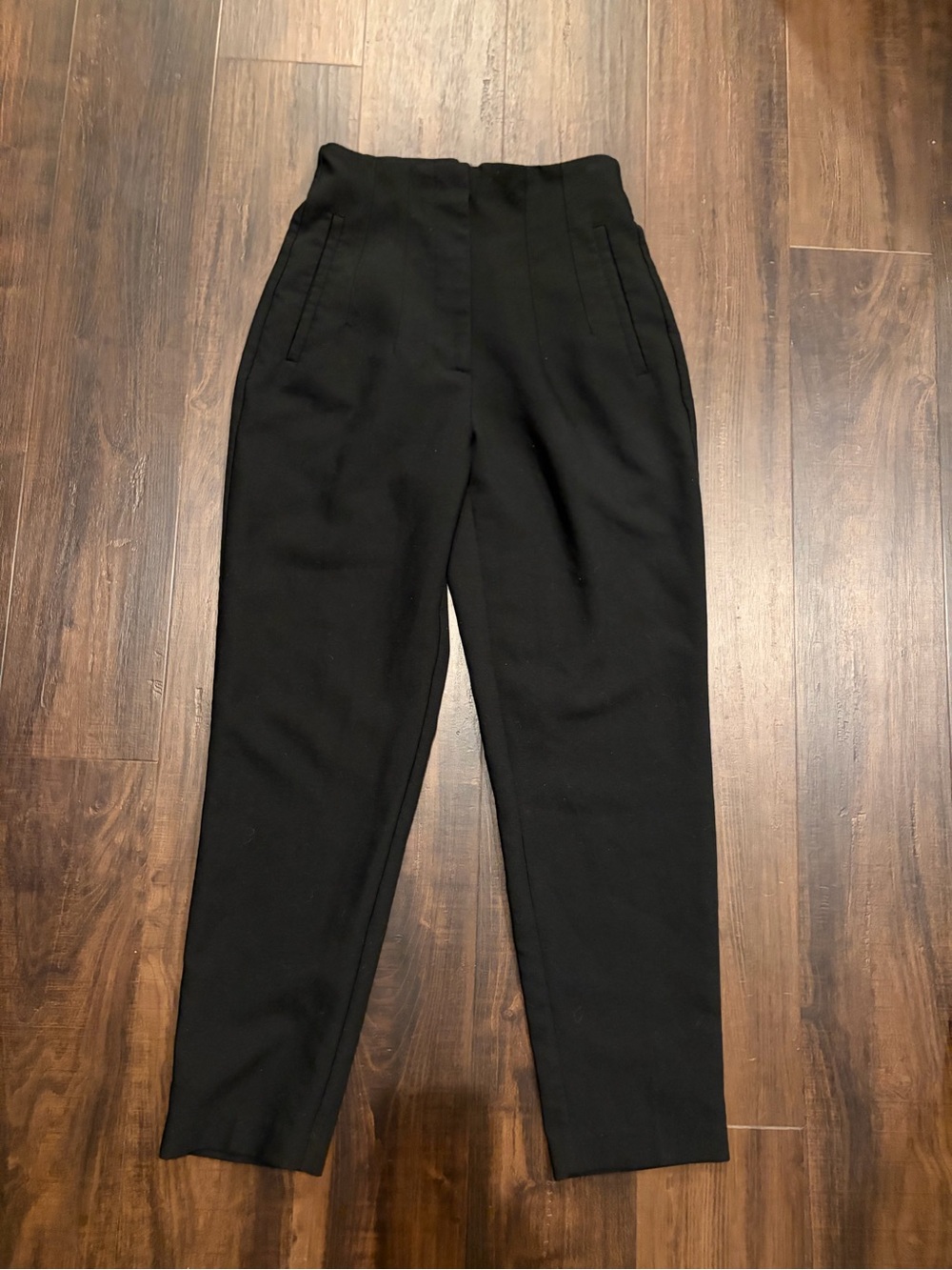 Zara High-Waisted Pleated Trousers Black XS